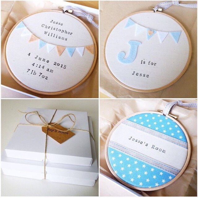 Personalised Nursery Hoop Gift Set Matching Set of 3 Etsy