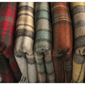 Soft Recycled Wool Tartan Check Blankets, Throws by Florence Lilly
