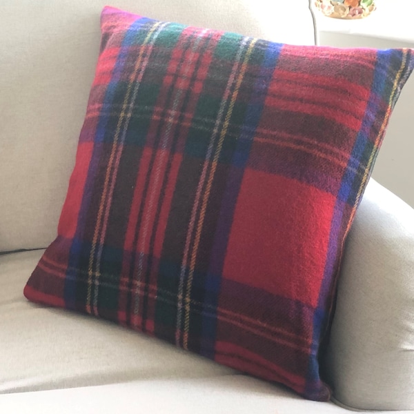 Recycled Wool Tartan Check 20 x 20" Cushion Covers available in various Tartans and Sizes