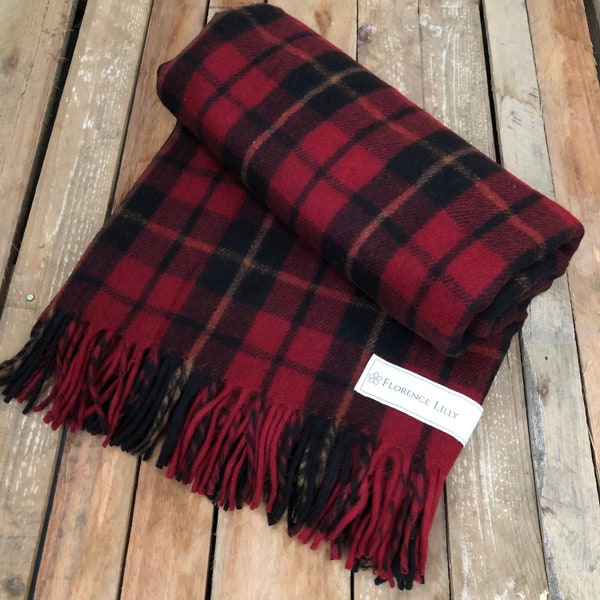 Wallace Tartan Recycled Wool Blanket/Throw by Florence Lilly