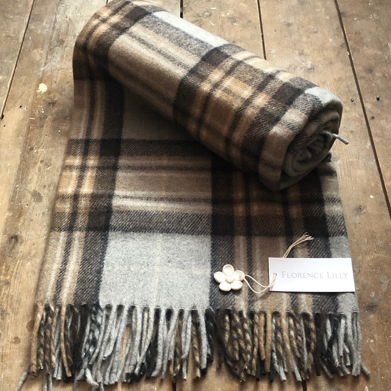 Recycled Wool Tartan Check Blankets, Throws by Florence Lilly Mackellar Tartan