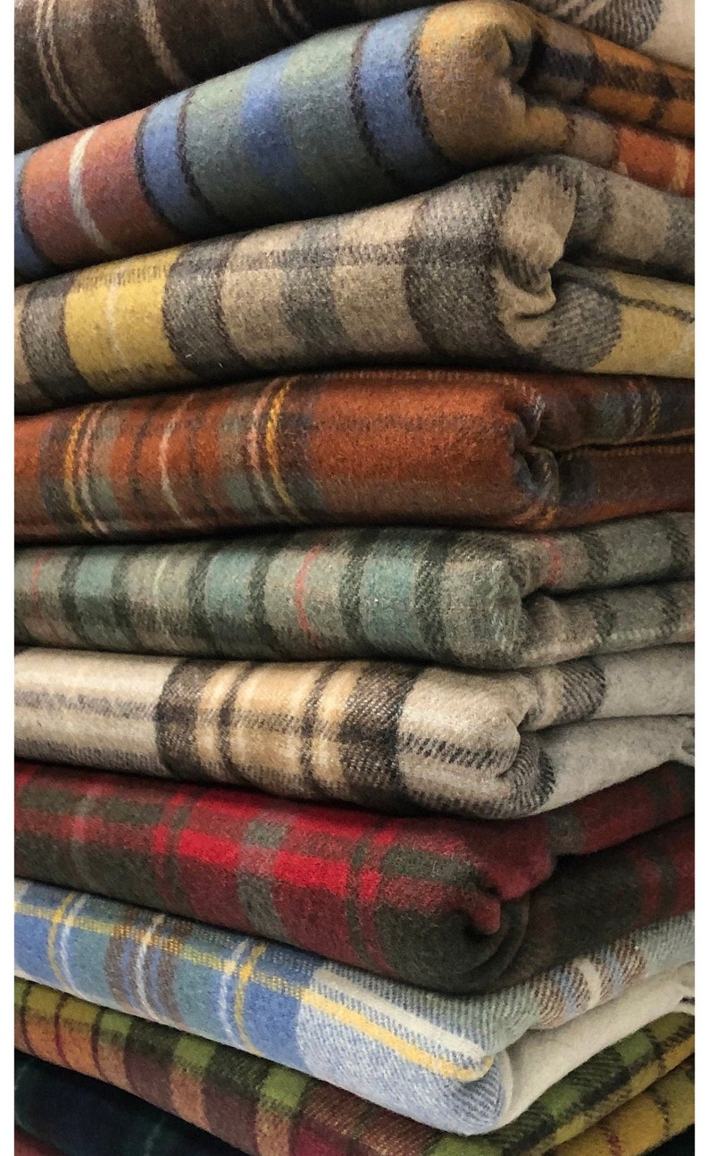 Recycled Wool Tartan Check Blankets, Throws by Florence Lilly image 1