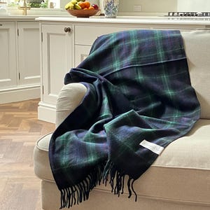 フローレンス・リリーのマッケンジー・タータンリサイクルウールブランケット/スロー