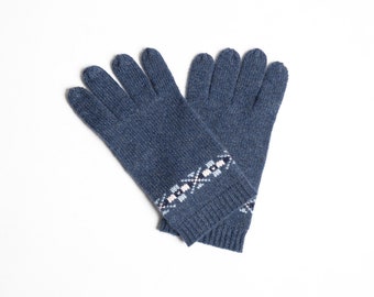 Ladies Esther Cashmere Gloves with touch screen technology and Complimentary Gift Packaging ~ Denim Blue