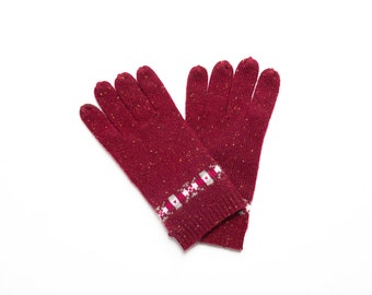 Ladies Esther Cashmere Gloves with touch screen technology and Complimentary Gift Packaging ~ Wine