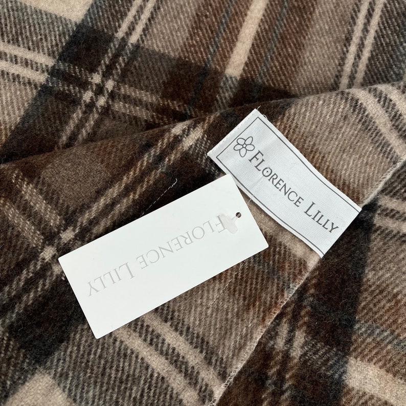 Stewart Natural Dress Tartan Recycled Wool Blanket/Throw by Florence Lilly image 4