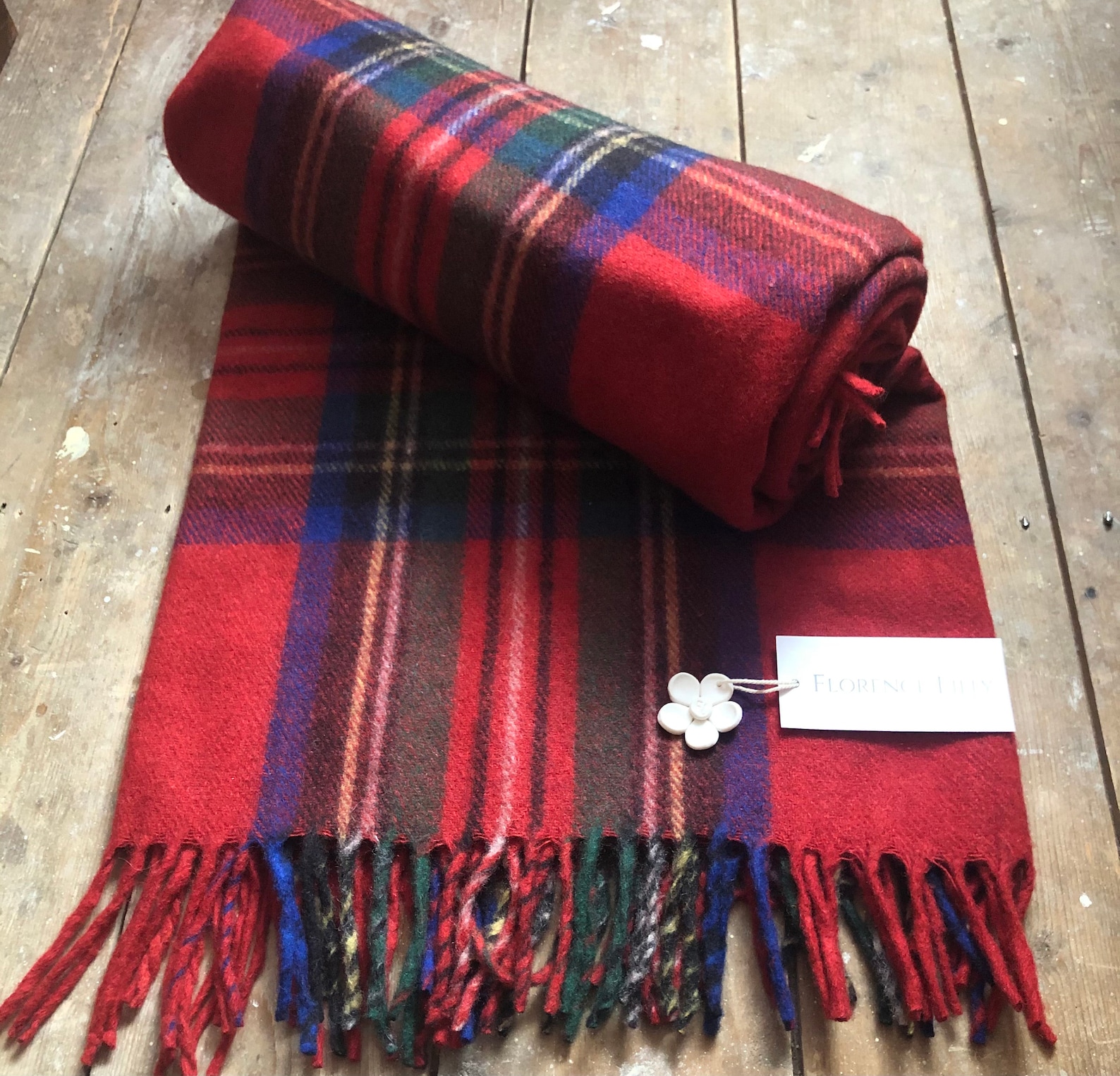 Recycled Wool Tartan Check Blankets Throws by Florence Lilly Etsy UK