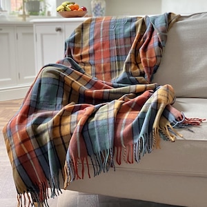 Colourful Buchanan Antique Recycled Wool Blanket/Throw by Florence Lilly