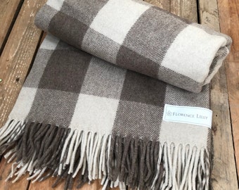 Jacob Check Recycled Wool Blanket/Throw by Florence Lilly