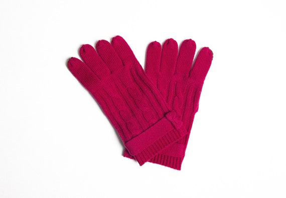 Ladies pink wool gloves deals
