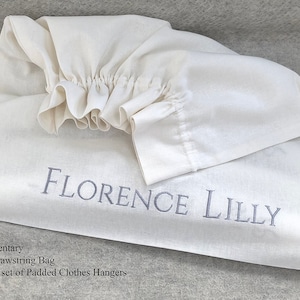 Florence Padded Clothes Hangers in Sets of 5 or 10 with the Bow Ribbon Detail, and a Swivel Hook by Florence Lilly image 3