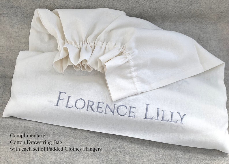 Florence Padded Clothes Hangers in Sets of 5 or 10 with the Bow Ribbon Detail, and a Swivel Hook by Florence Lilly image 3