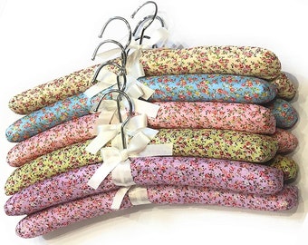 Florence Padded Clothes Hangers in Sets of 5 or 10 with the Bow Ribbon Detail, and a Swivel Hook by Florence Lilly