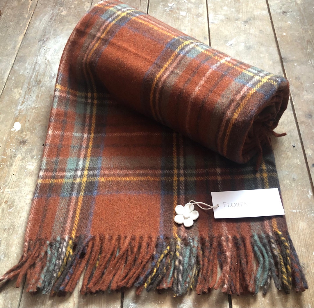 Stewart Royal Antique Tartan Recycled Wool Blanket/throw by Florence