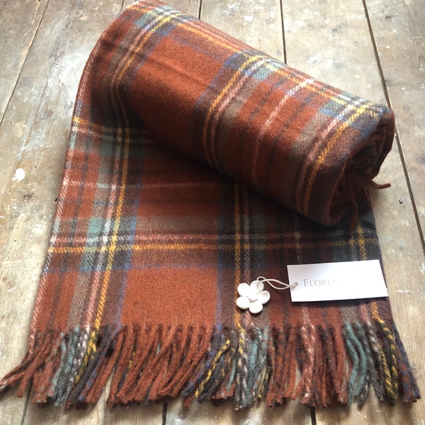 Stewart Royal Antique Tartan Recycled Wool Blanket/Throw by Florence Lilly