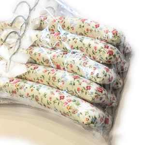 Beatrice Padded Clothes Hangers in Sets of 5 or 10 with the Bow Ribbon Detail, and a Swivel Hook by Florence Lilly image 3