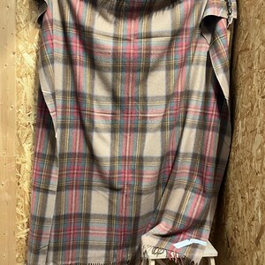 Highland Dreams - Recycled Wool Blanket - Stewart Natural Dress Tartan
