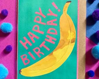 Banana Birthday Card Etsy
