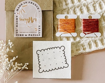 Recharge Small BUTTER embroidery, food, cake, embroidery kit, modern embroidery, easy embroidery, embroidery, creative kit, DIY, Do It Yourself