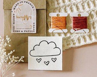 Recharge broderie, NUAGE D'AMOUR, fils broderie, Kit de broderie, broderie moderne, broderie facile, kit créatif, DIY, Do It Yourself