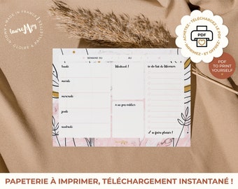 SEMAINIER, MARCEL, Agenda, idée cadeau, organisation, home office, weekly planner, calendrier, agenda de bureau, to-do-list, à imprimer, PDF