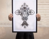 Scarabées - original illustration 50x70cm
