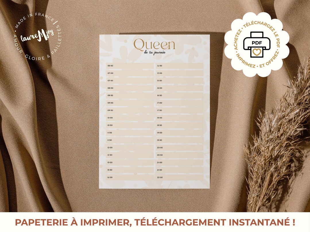 QUEEN PAGE of Your DAY, Clear, Daily Planner, A5, Agenda, Gift Idea ...