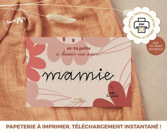 Carte à relier, MAMIE, carte annonce, annonce bébé, carte postale, carte postale grossesse, future mamie, tu vas être mamie, meilleure mamie