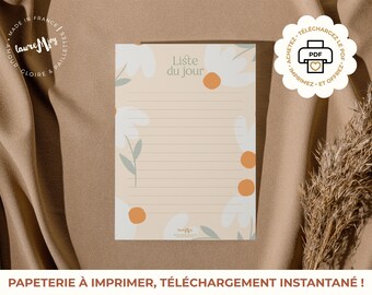 PAGE DE NOTES, Liste du jour, Pompons, A5, idée cadeau, organisation, to-do-list, bureau, liste des tâches, courses, liste de choses à faire