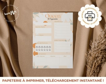 PAGE QUEEN de L'ORGANISATION, Pompons, Daily Planner, A5, Agenda, idée cadeau, organisation, home office, daily planner, agenda de bureau