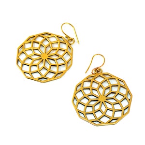 Blume des Lebens Mandala Ohrringe, Heilige Geometrie Schmuck
