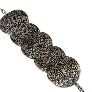 Vintage Silver Turkish Bracelet, Tribal Ottoman Style, Gift for Her