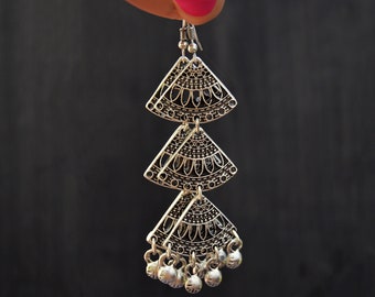 Cascade Drop Earrings, Bohemian Ethnic Style, Elegant Gift for Her
