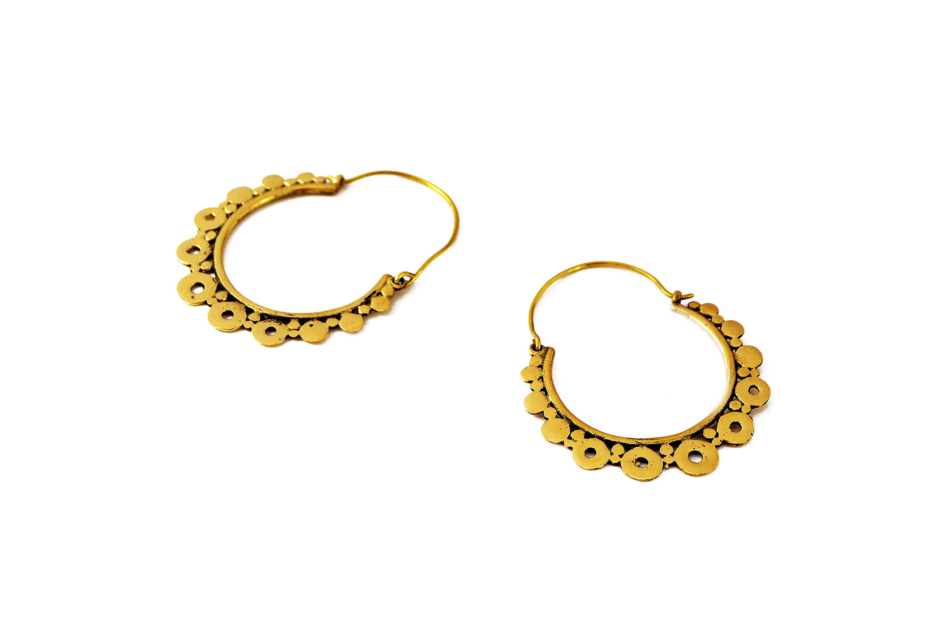 Gypsy Creole Earrings Gold Hoop Earrings Ethnic Style for - Etsy