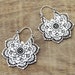 Mandala Flower Earrings, Boho Earrings, Gypsy Earrings, Silver Earrings, Indian Earrings, Bohemian Earrings, Tribal Earrings, Indian Jewelry 