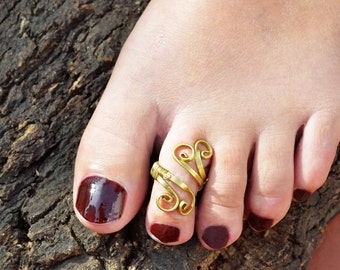 Boho Toe Ring, Brass Ring for Toe, Summer Foot Jewelry