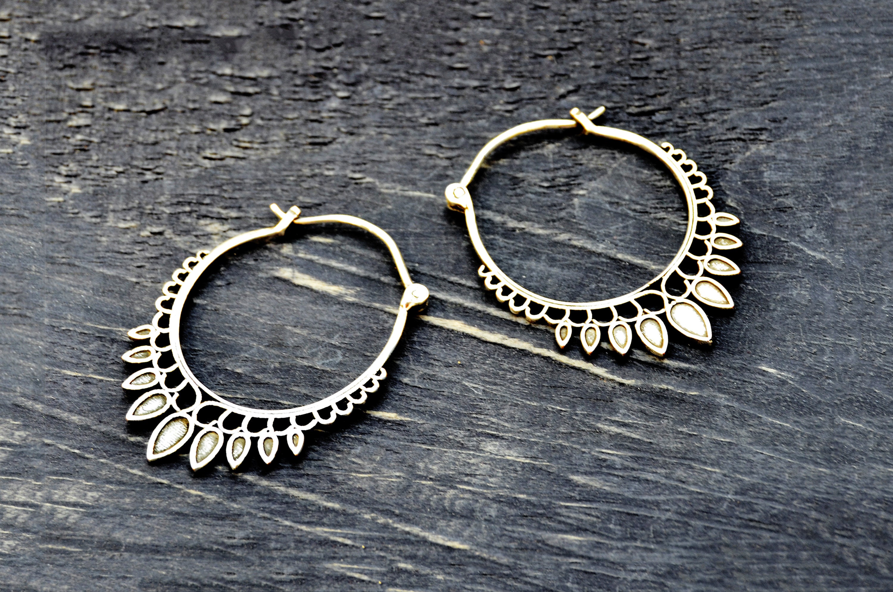 Indian Hoop Earrings Silver Hoop Earrings Tribal Hoop Etsy UK