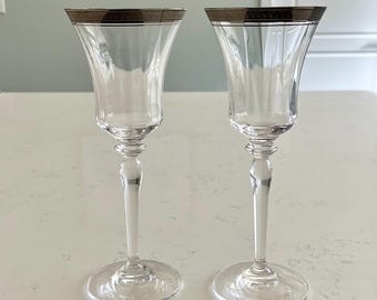 Pair Mikasa Jamestown wine glasses made in Austria 9" tall