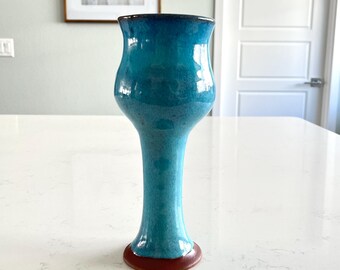 Vintage Artisan Ceramic goblet pottery stoneware art