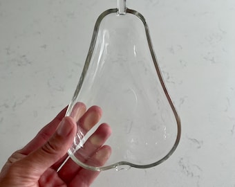 Vintage Pear shape dish glass trinket