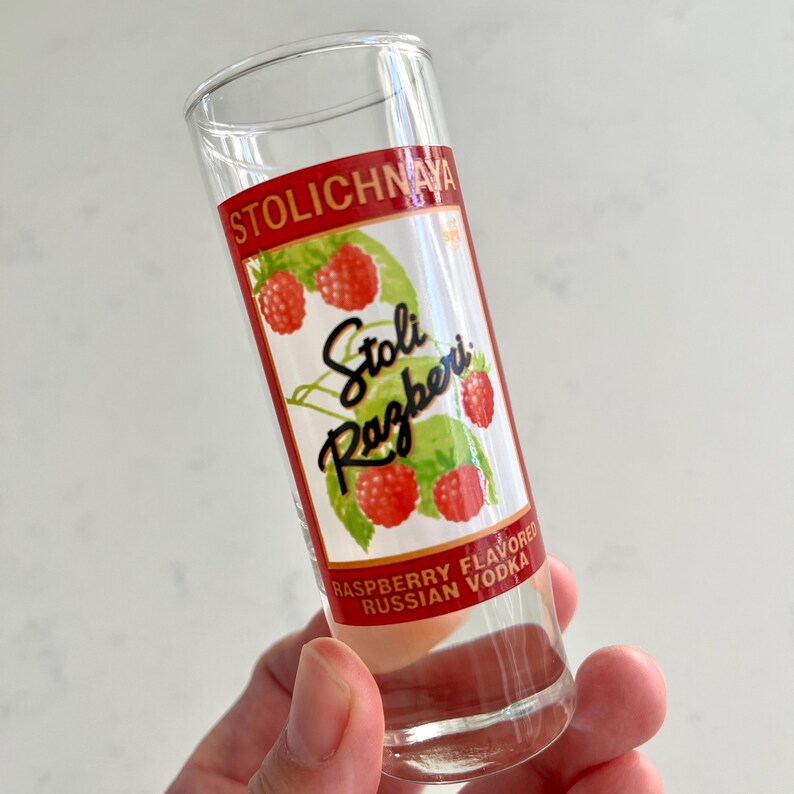 Stoli Razz Vintage Stolichnaya Razbery Raspberry Flavored Russian Vodka Shot Glass ...