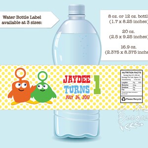 PRINTABLE Custom Baby First TV Water Bottle Label by Euodos