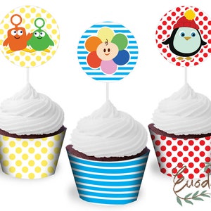 Baby First cupcake topper and cupcake liner Printable 2 inch Custom  by Euodos