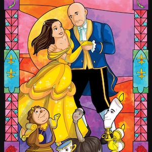 Beauty and the Beast Custom Romantic Couple Portrait - DIGITAL IMAGE ONLY by Euodos