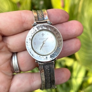 SILPADA Sterling Silver Flower Watch, T1749, Free Gift Box and Free Shipping