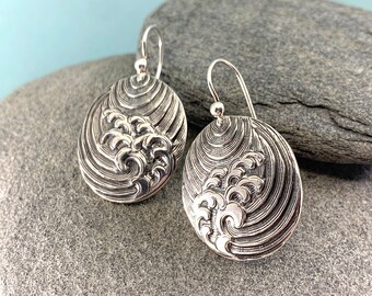 Retired Silpada Silver Wave Earrings, Free Shipping and Gift Wrap