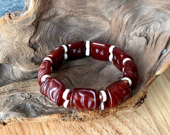 Chinese Carved Carnelian Bracelet, Free Shipping and Gift Wrap,Holiday Gift