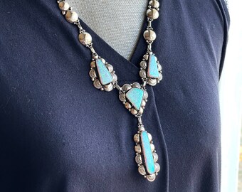 Vintage Navajo Sterling Silver Opal Necklace / Earring Set, Clem Nalwood,  Free Shipping and Gift Wrap