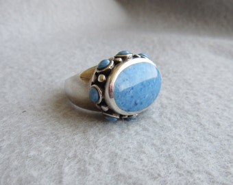 Blue stone ring | Etsy
