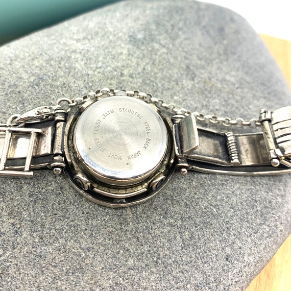 Silpada Sterling Silver Hammered Pearl Flower Watch Retired Silpada Sterling Silver Hammered Pearl Flower Watch  main image 4